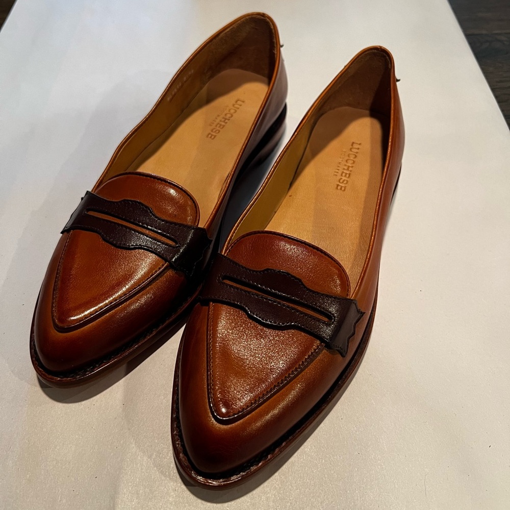 Lucchese brown penny loafers 6.5